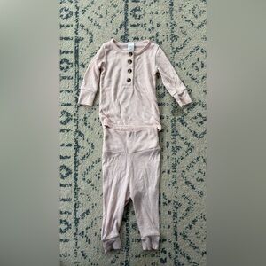Lou Lou Pink Baby Button-Up Top and pants set